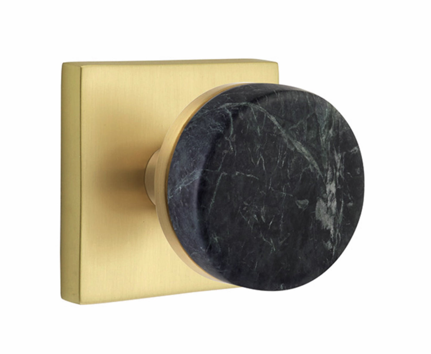 Emtek Green Marble Interior Mortise Knob with Square Rosette