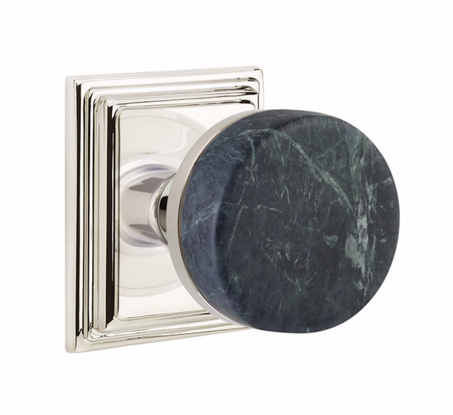 Emtek Green Marble Interior Mortise Knob with Wilshire Rosette