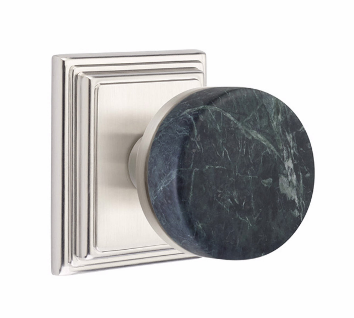 Emtek Green Marble Interior Mortise Knob with Wilshire Rosette