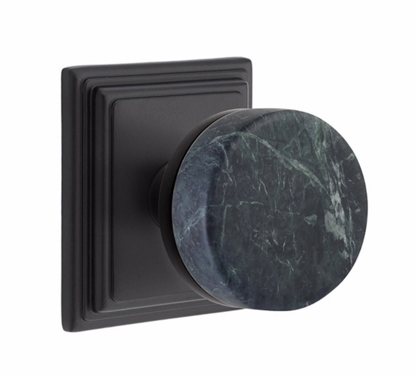 Emtek Green Marble Interior Mortise Knob with Wilshire Rosette
