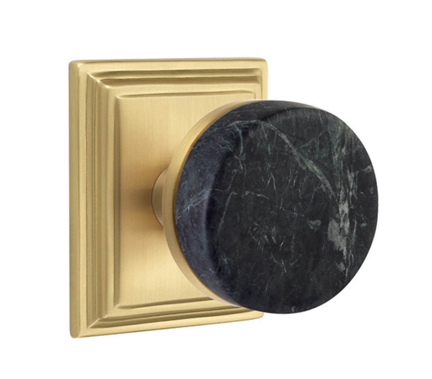 Emtek Green Marble Interior Mortise Knob with Wilshire Rosette