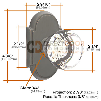 Emtek Georgetown Knob with Style #8 Rosette