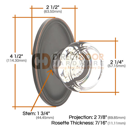 Emtek Georgetown Knob with Oval Rosette