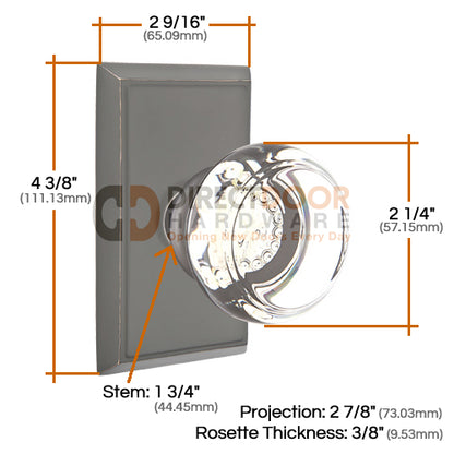Emtek Georgetown Knob with Rectangular Rosette
