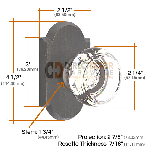 Emtek Georgetown Knob with Sandcast Style 1 Rosette