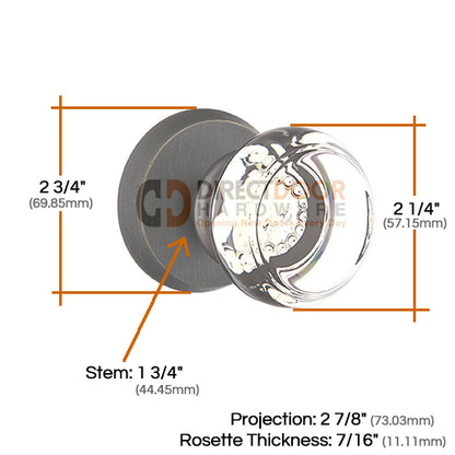 Emtek Georgetown Knob with Sandcast Style 2 Rosette