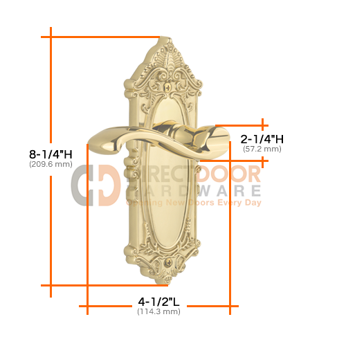 Grandeur Grande Victorian Plate with Portofino Lever Specs
