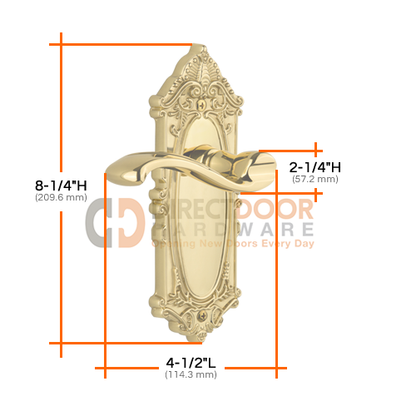 Grandeur Grande Victorian Plate with Portofino Lever Specs