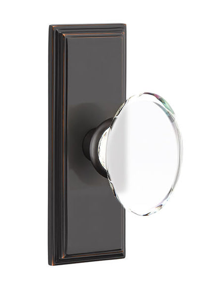 Emtek Hampton Crystal Knob with 7 Inch Wilshire Sideplate