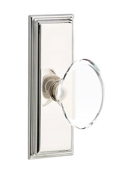 Emtek Hampton Crystal Knob with 7 Inch Wilshire Sideplate