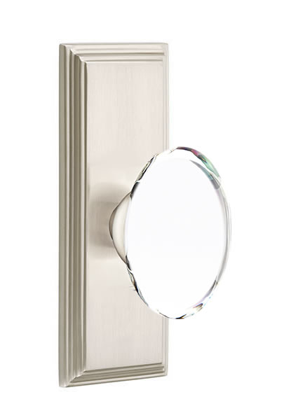 Emtek Hampton Crystal Knob with 7 Inch Wilshire Sideplate