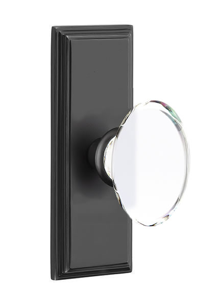 Emtek Hampton Crystal Knob with 7 Inch Wilshire Sideplate