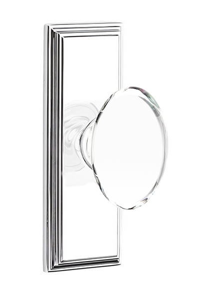Emtek Hampton Crystal Knob with Wilshire Sideplate