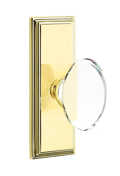Emtek Hampton Crystal Knob with 7 Inch Wilshire Sideplate