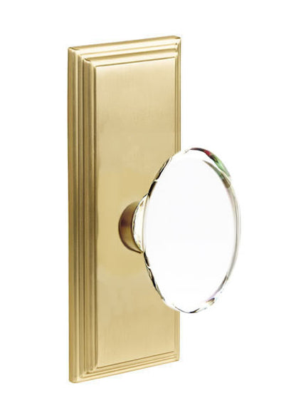 Emtek Hampton Crystal Knob with 7 Inch Wilshire Sideplate