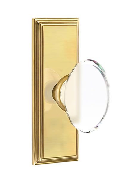 Emtek Hampton Crystal Knob with 7 Inch Wilshire Sideplate