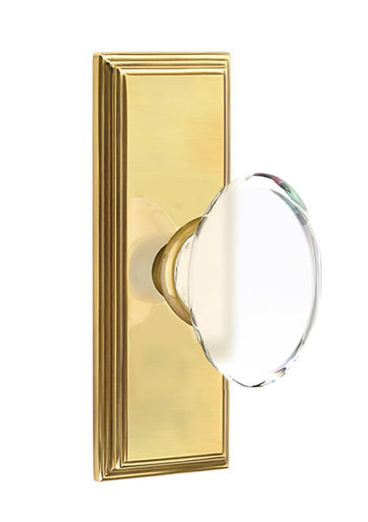 Emtek Hampton Crystal Knob with 7 Inch Wilshire Sideplate