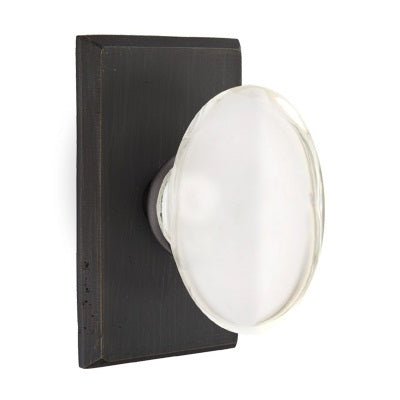 Emtek Bronze Hampton Sandcast knob - Style #3 Rosette - Medium Bronze