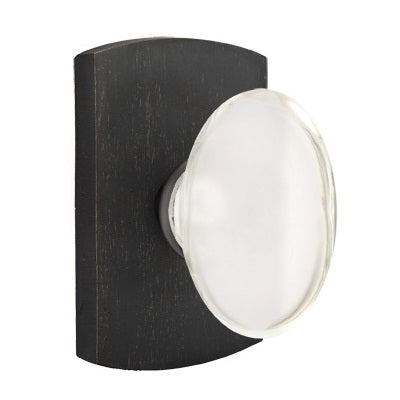 Emtek Bronze Hampton Sandcast knob - Style #4 Rosette - Medium Bronze