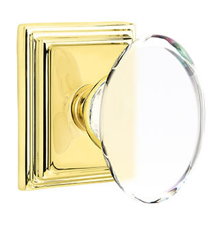 Emtek Hampton Knob with Wilshire Rosette - Polished Brass