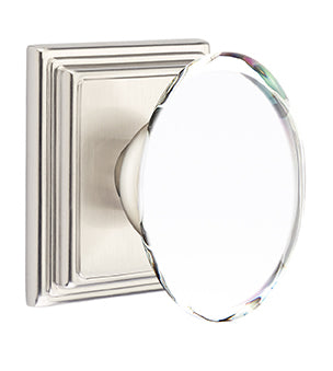 Emtek Hampton Knob with Wilshire Rosette - Satin Nickel