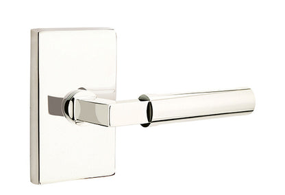 Emtek Hercules Lever Handle with Modern Rectangular Rosette