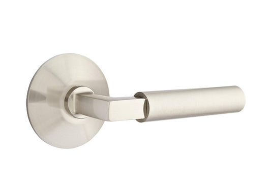Emtek Hercules Door Lever - Modern Rosette - Satin Nickel
