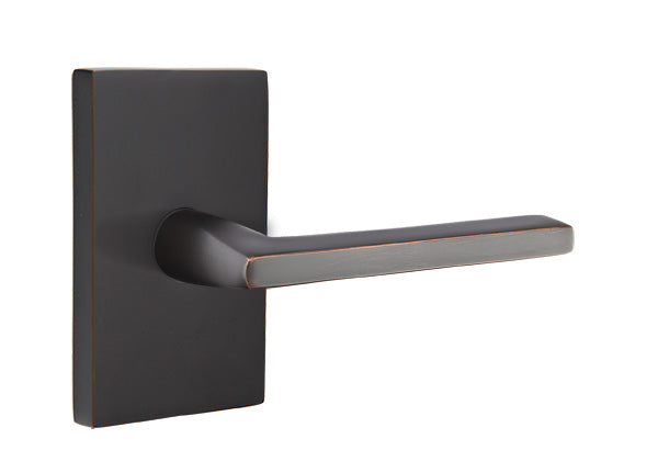 Emtek Brass Helios Lever Oil Rubbed Bronze-Modern Rectangular Rosette