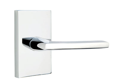 Emtek Brass Helios Lever Polished Chrome-Modern Rectangular Rosette