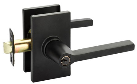 Emtek Helios Keyed Modern Lever with Modern Rectangular Rosette