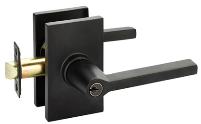 Emtek Helios Keyed Modern Lever with Modern Rectangular Rosette