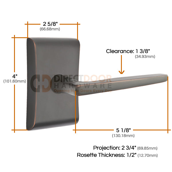 Emtek Brass Hermes Lever Neos Rosette Measurements