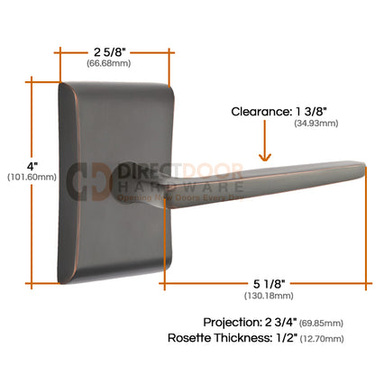 Emtek Brass Hermes Lever Neos Rosette Measurements