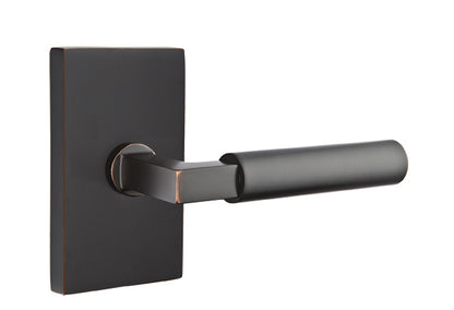 Emtek Brass Hercules Lever Oil Rubbed Bronze-Modern Rectangular Rosette