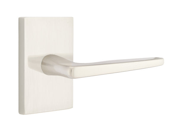 Emtek Hermes Lever - Modern Rectangular Rosette - Satin Nickel