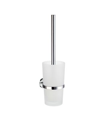 Smedbo Home Collection Toilet Brush Wallmount With Frosted Glass Container HK333 Polished Chrome
