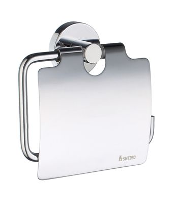 Smedbo Home Collection Toilet Roll Euro Holder with Lid HK3414 Polished Chrome