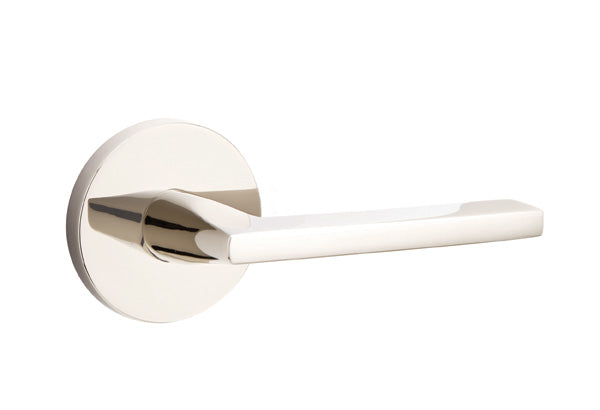 Emtek Helios Door Lever - Disk Rosette - Polished Nickel