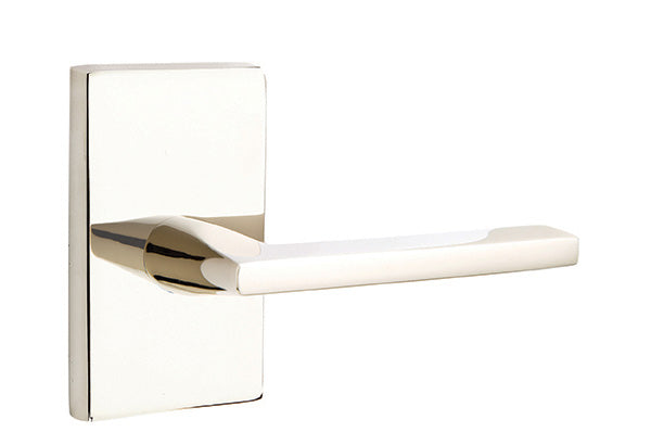 Emtek Brass Helios Lever Polished Chrome-Modern Rectangular Rosette