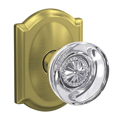 Schlage Custom Hobson Glass Knob with Camelot Trim
