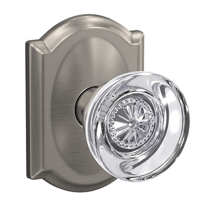 Schlage Custom Hobson Glass Knob with Camelot Trim