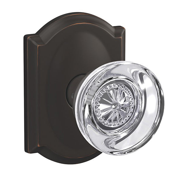 Schlage Custom Hobson Glass Knob with Camelot Trim