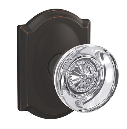 Schlage Custom Hobson Glass Knob with Camelot Trim