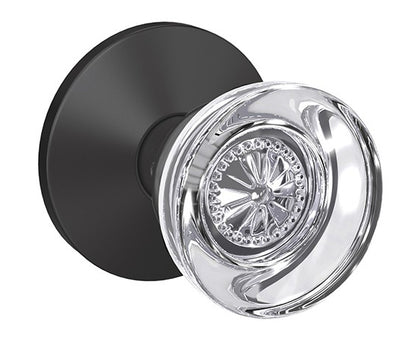 Schlage Custom Hobson Glass Knob with Kinsler Trim