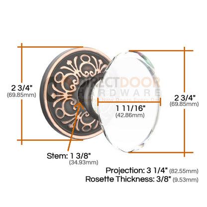Emtek Hampton Knob with Lancaster Rosette