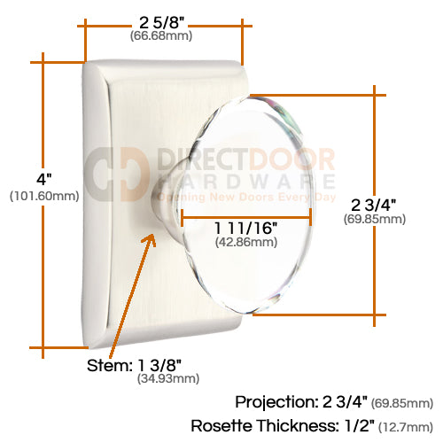 Emtek Hampton Door Knob with Neos Rosette