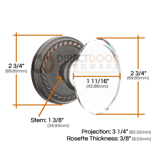 Emtek Hampton Knob with Rope Rosette