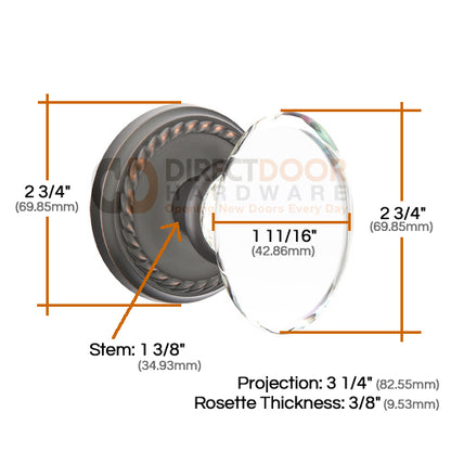Emtek Hampton Knob with Rope Rosette