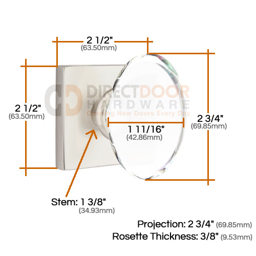 Emtek Hampton Door Knob with Square Rosette