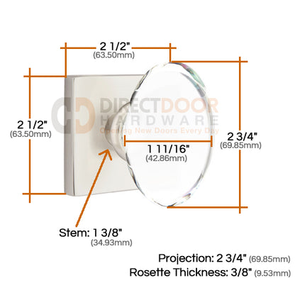 Emtek Hampton Door Knob with Square Rosette